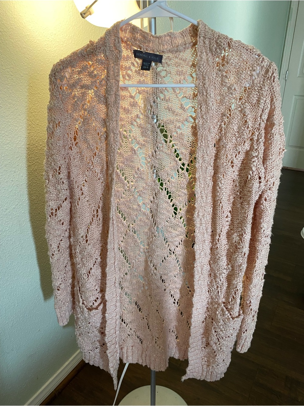 Kendall & Kylie Open Weave Cardigan - Light Pink